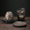 Gilt Rough Pottery Embossed Master Cup Handmade Tea Cup Vintage Iron Glaze Small Tea Cup Kung Fu Tea Set