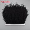 10Meters Ostrich Feathers On Ribbon On Tape 10-15Cm 4-6" Feather Trim Boa For Clothes Sewing White Fringe Dress Skirt Decor Diy