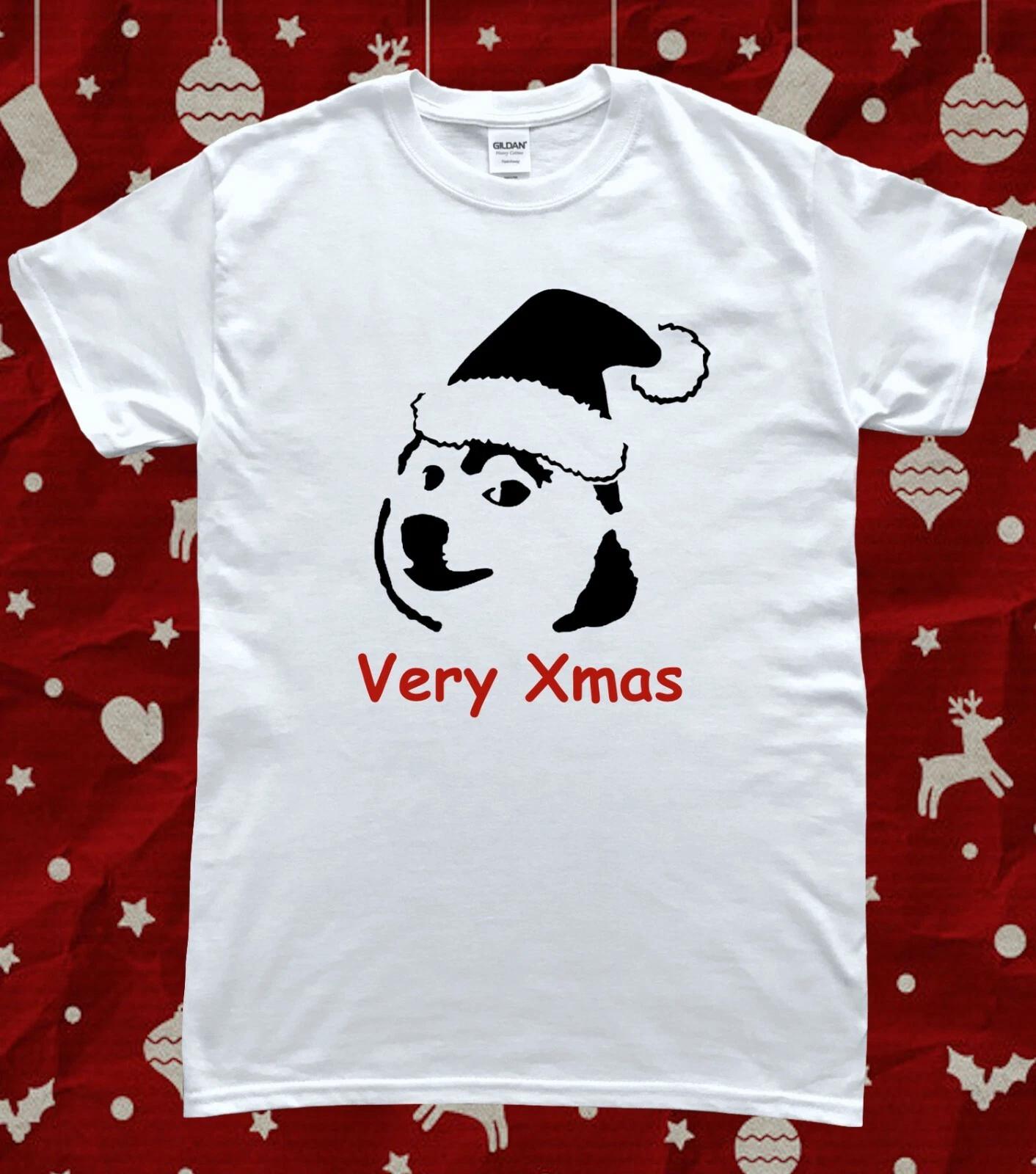 Christmas Doge Dog Internet Meme Wow T-Shirt S