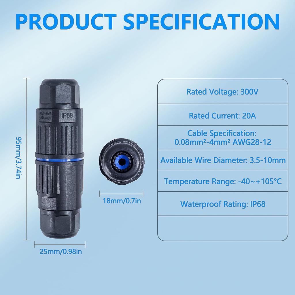 5/10sets IP68 Waterproof Junction Box Outdoor 2/3 Way Electrical Cable Connector Replaceable Lever Wire Connectors for AWG 28-12