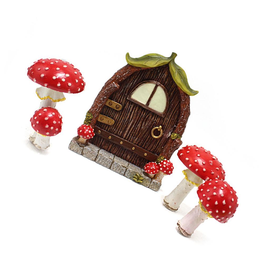 Glow in Dark Tree Decoration Luminous Mushroom Garden Decor with Synthetic for Outdoor Fairy Door and Window