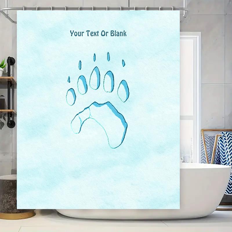 

Custom Printed Paw Print Shower Curtain Blue Animal Print Text Placeholder For Pet Lovers (Blue) W60H190(CM)-1 Pcs