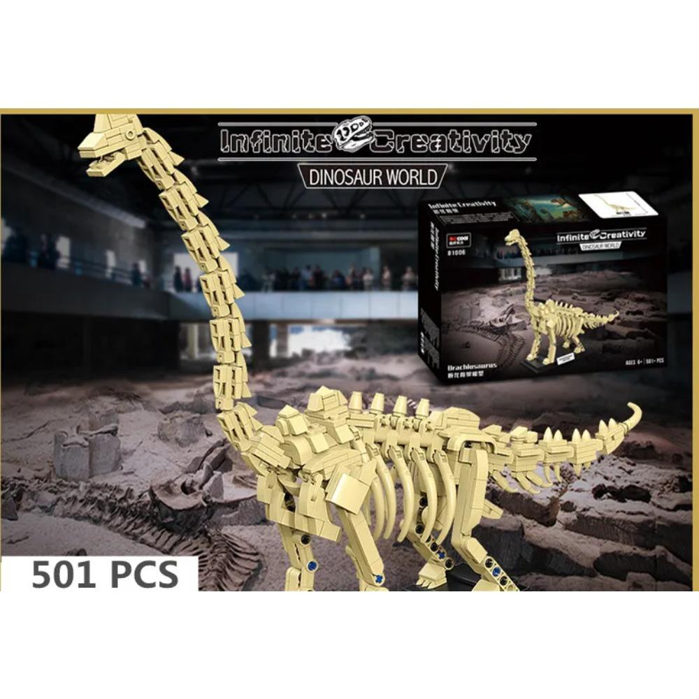 Dinosaur Skeleton Fossils Building Blocks Jurassic Park World Tyrannosaurus Rex Model Bricks Toys For Children Boy Gifts