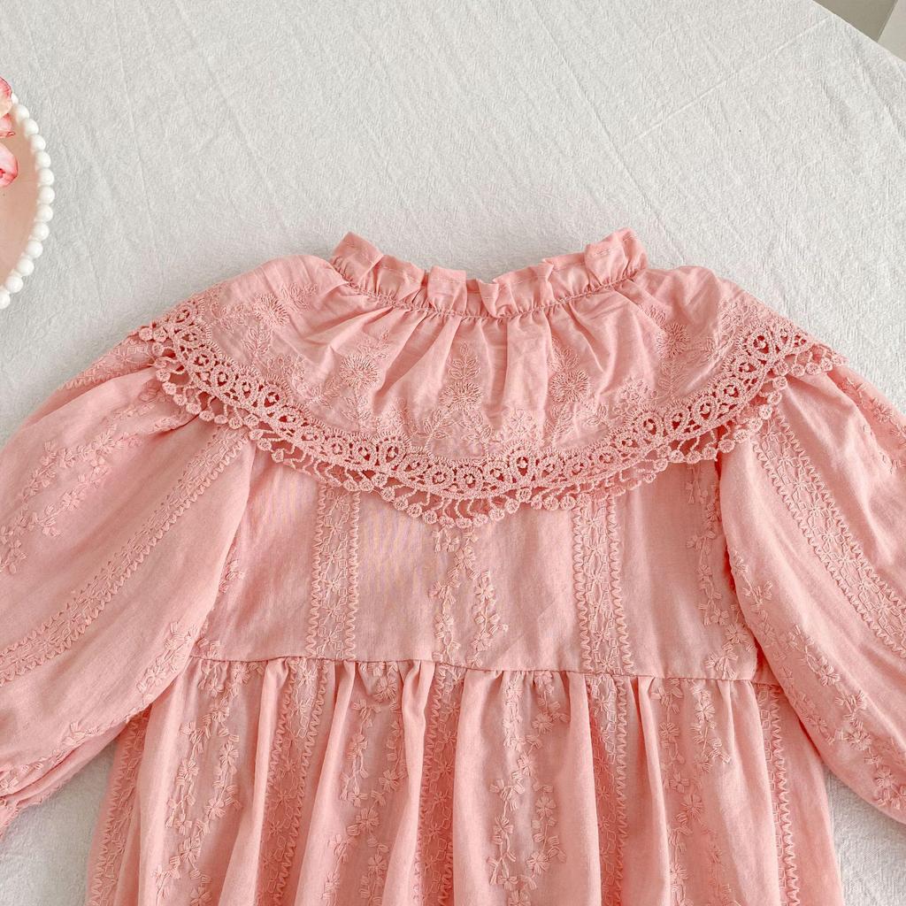 Spring & Autumn Baby Girls' Long Sleeve Footed Romper Bodysuit