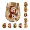 Bicchieri Unici per Feste di Natale 330ML Bicchiere d'Acqua in Vetro, Motivo Ghirlanda/Babbo Natale/Alce/Calze/Pupazzo di Neve Vetro Festivo Edizione Limitata Regalo
