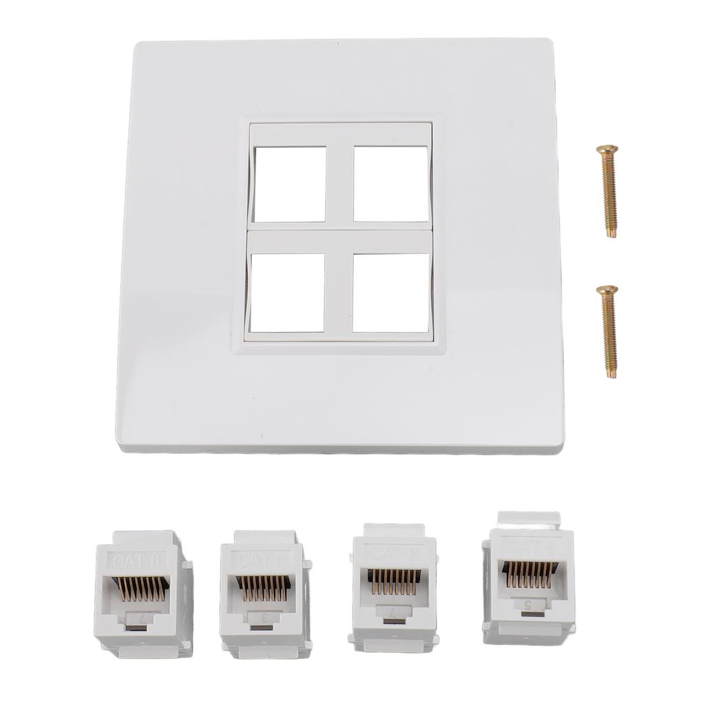 Cat 6 Ethernet Wall Plate 4 Port Female To Female Keystone Wall Plate Internet Wall Plate for CAT5