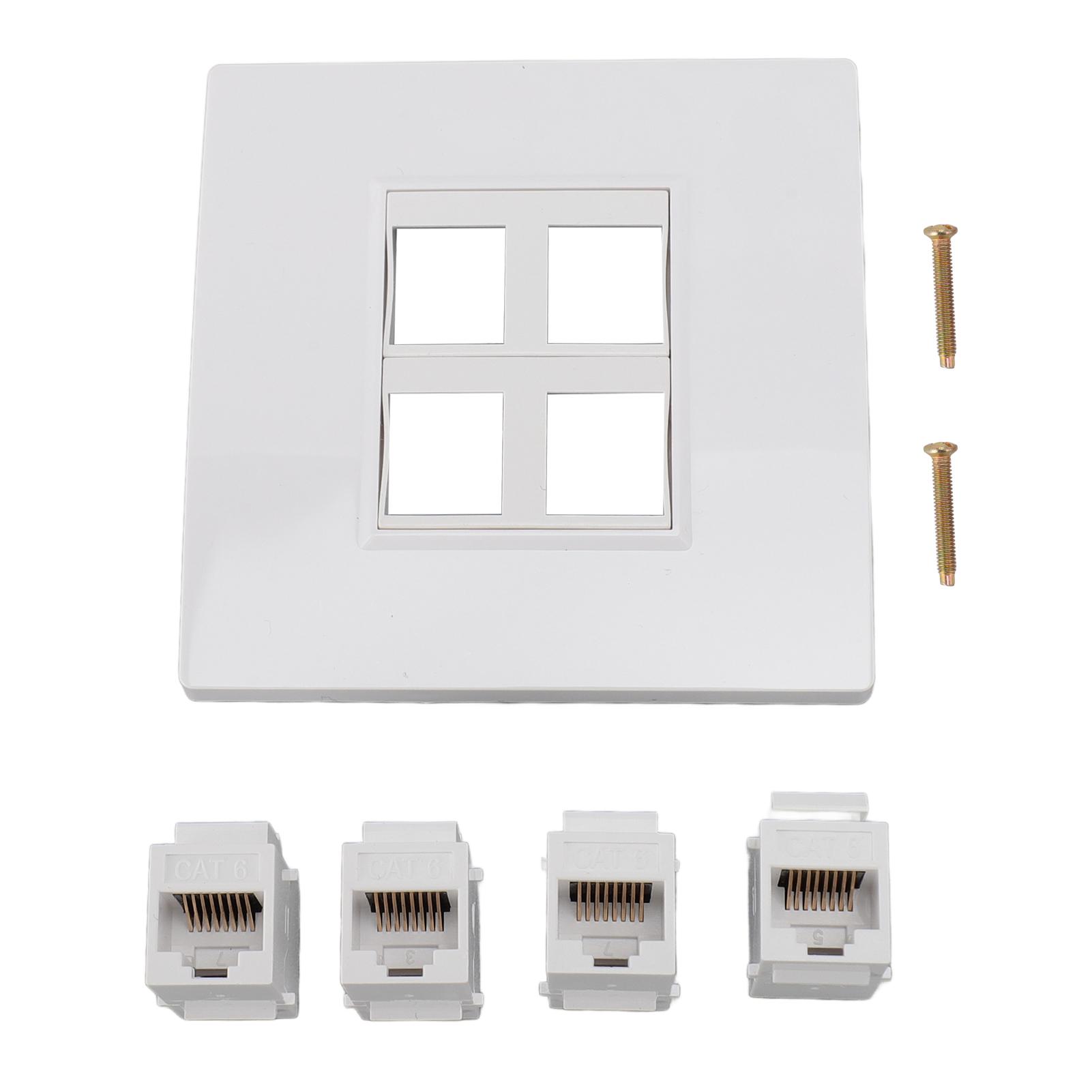 

Cat 6 Ethernet Wall Plate 4 порти Female to Female Keystone Wall Plate Internet Wall Plate для CAT5