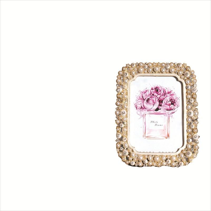 

Легкая роскошная ретро-жемчужная металлическая фоторамка, украшение, креативная свадебная фоторамка для гостиной, настольная фоторамка, украшения