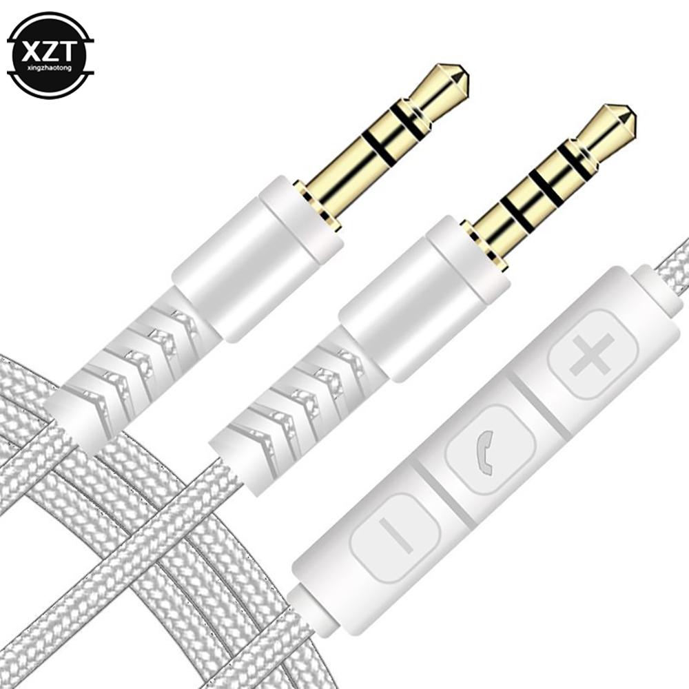 Adjustable Volume Audio Cable Jack 6 35mm Mono To 35mm SpeakerLine Aux Cable Male To Male With Mic For Headphone System Unit PCGood Product