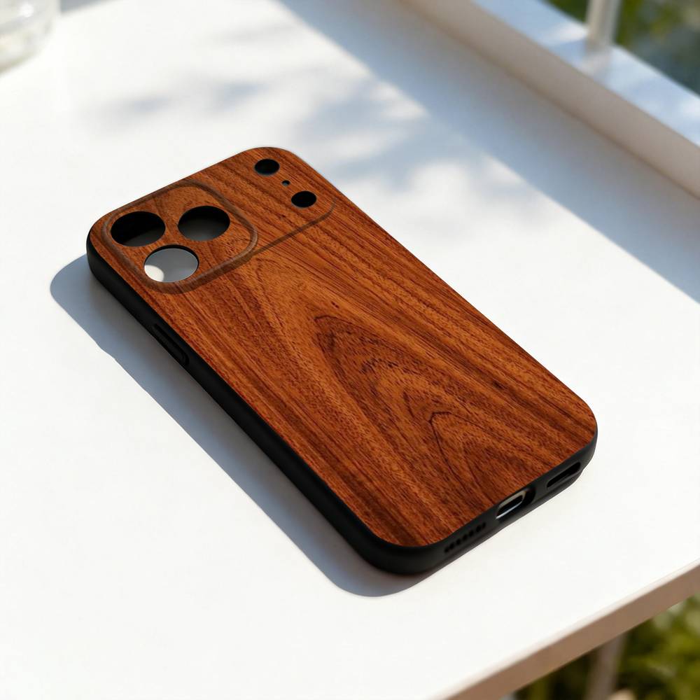 N-Natural Wood Printing Phone Case For iPhone 11,12,13,14,15,16,17,Pro,Max,Plus,E,SE4,Air,Mini Black Soft Cover