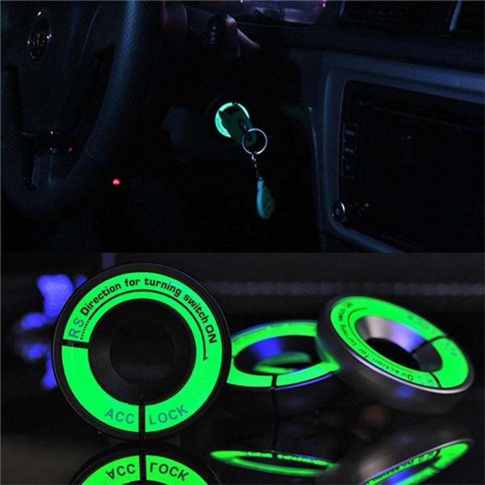 Culoare opțională Lumină de vedere pe timp de noapte Luminoasă Autocolant pentru comutator de aprindere Decor strălucitor pentru inel de cheie cu model Ford pentru Chevrolet