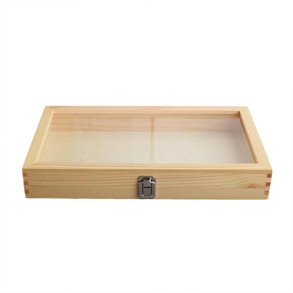 Badge Storage Box Brooch Organizer Wooden Jewelry Display Case Collector for Keepsake Rings Anklets