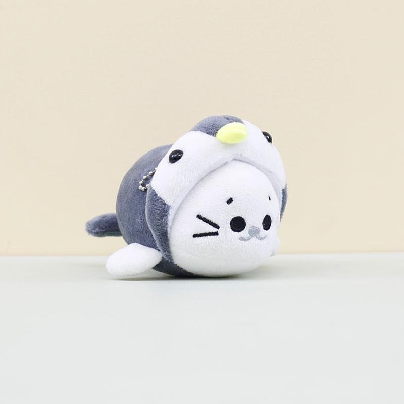 

Seal Keychain Toy Sea Lion Shark Penguin Whale Dress Up Pendant Children Gift темно-серого
