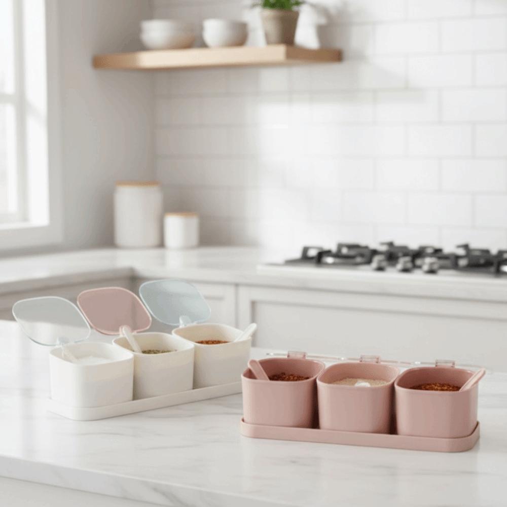 Organizador de Condimentos Antideslizante Contenedor de Especias Hermético Herramientas para Especias Caja de Especias Cocina