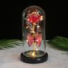 Butterfly Glass Cover Rose Ornament, Mother's Day Valentine's Day Creative Gift Gold Foil Flower LED Night Light