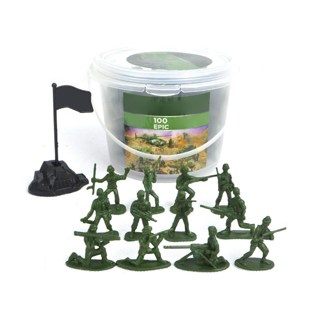 100PCS Children Toy Mini Military Soldiers Figures Models Playset Desk Decor Toddler Army Men Kids Toy Gift Accessories