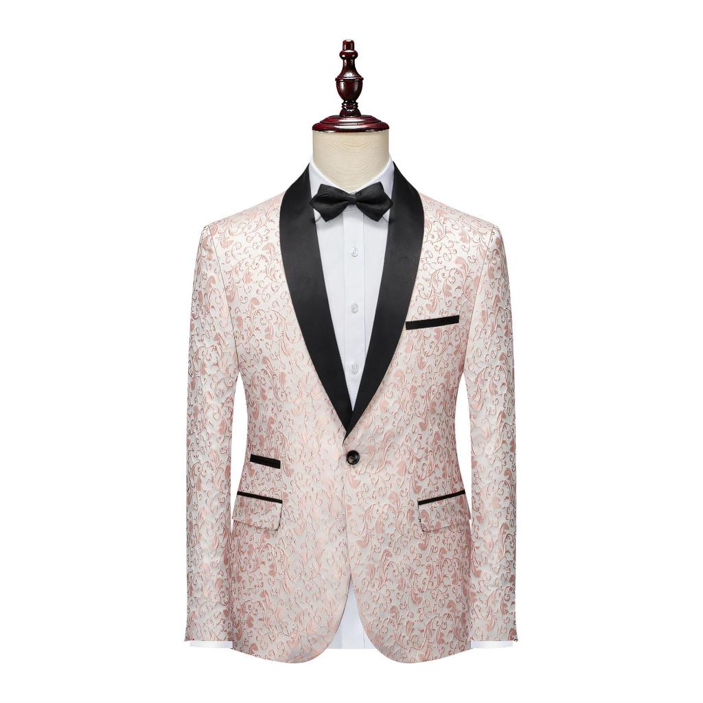 Sacouri Bărbați Costum Jacquard Culori Multiple Slim Bal Nuntă Costum pentru Performanță pe Scenă