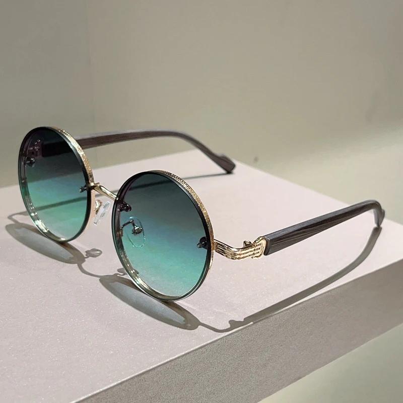 

Vintage Round Sunglasses Men New Fashion Gradient Multi-color Sun Glasses Women Trendy Luxury Brand Design Casual Shades