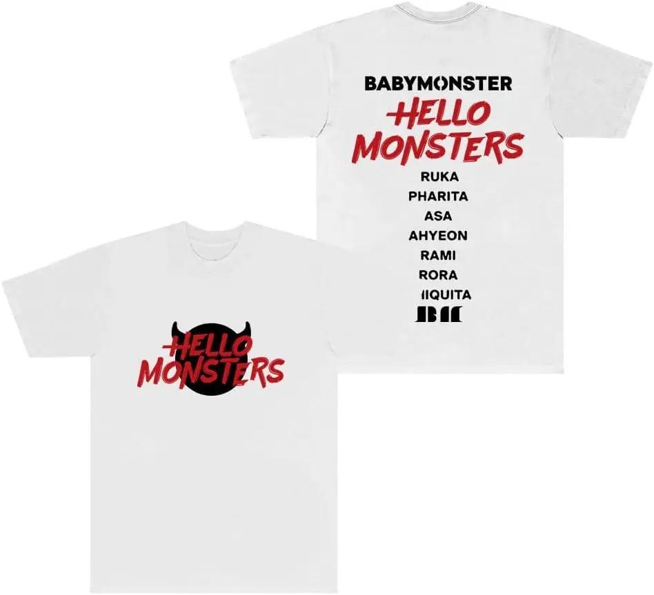 Tricouri Babymonster Coreene Hello Monsters World Tour Merch Tricou Cosplay Unisex Modă Gât Rotund Mânecă Scurtă Top Respirabil moale