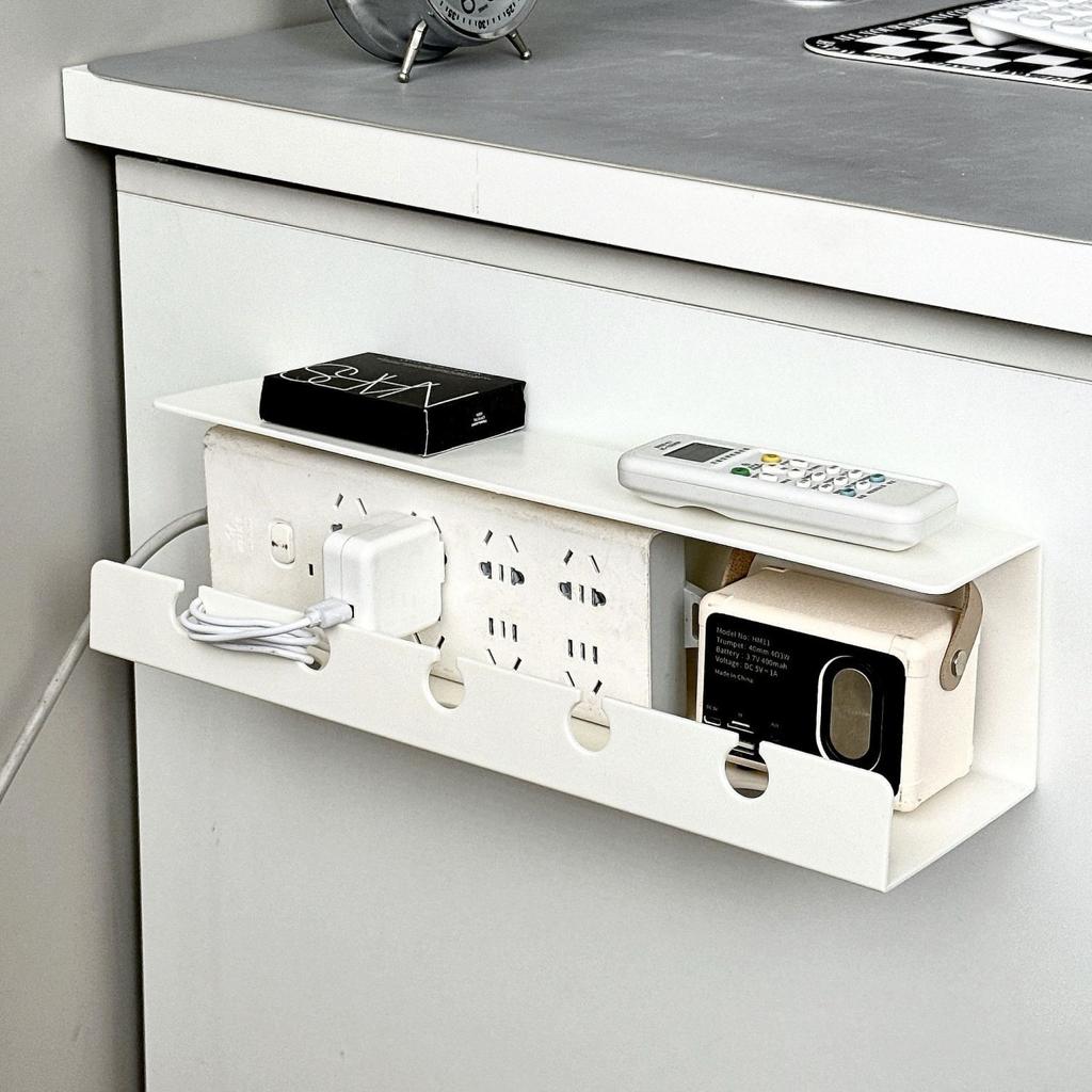 Under Desk Cable Management Tray with Power Strip Holder - No Drill Installation, Mesh Organizer for Office Home 1/2 Pack