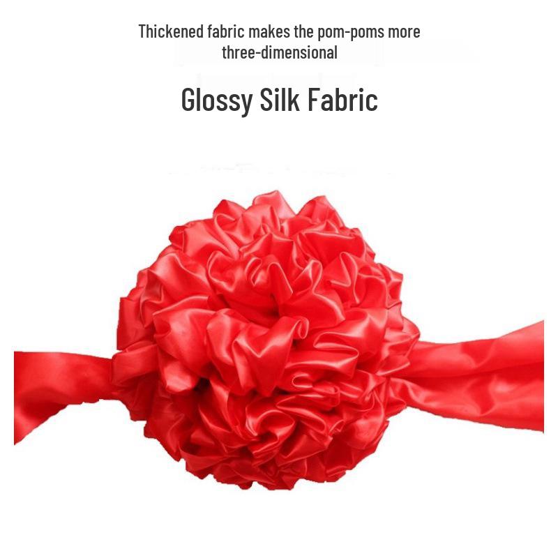 Large Red Silk Flower Ball for Ceremonies: Weddings, Housewarmings, Ribbon Cuttings, and Commendations Without Ribbon
