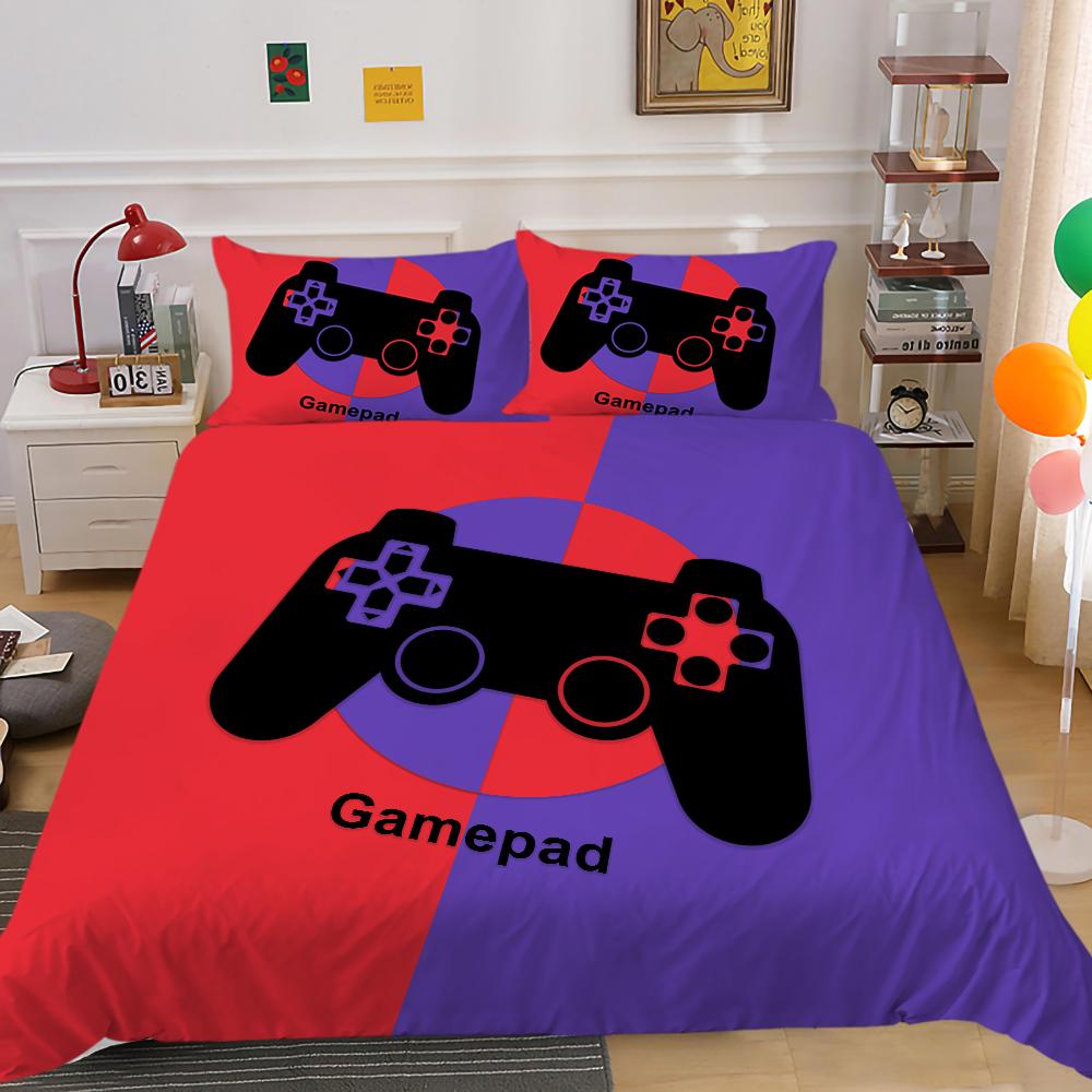 3D Player Bedding Full-size Game Machine Pattern Bedspread Set Is Suitable for Home Decoration of Boys and Men's Game Lovers' Room