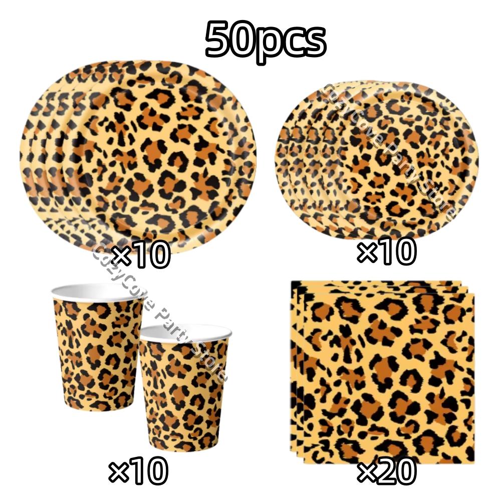 Rosa Leopard Geburtstagsparty Dekoration Tier Leopard Thema Geschirr Becher Teller Banner Ballons Geburtstagsparty Zubehör Geschenke