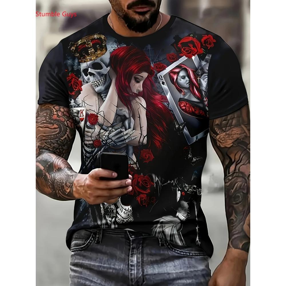 Summer casual men s street sports T-shirt 2XS