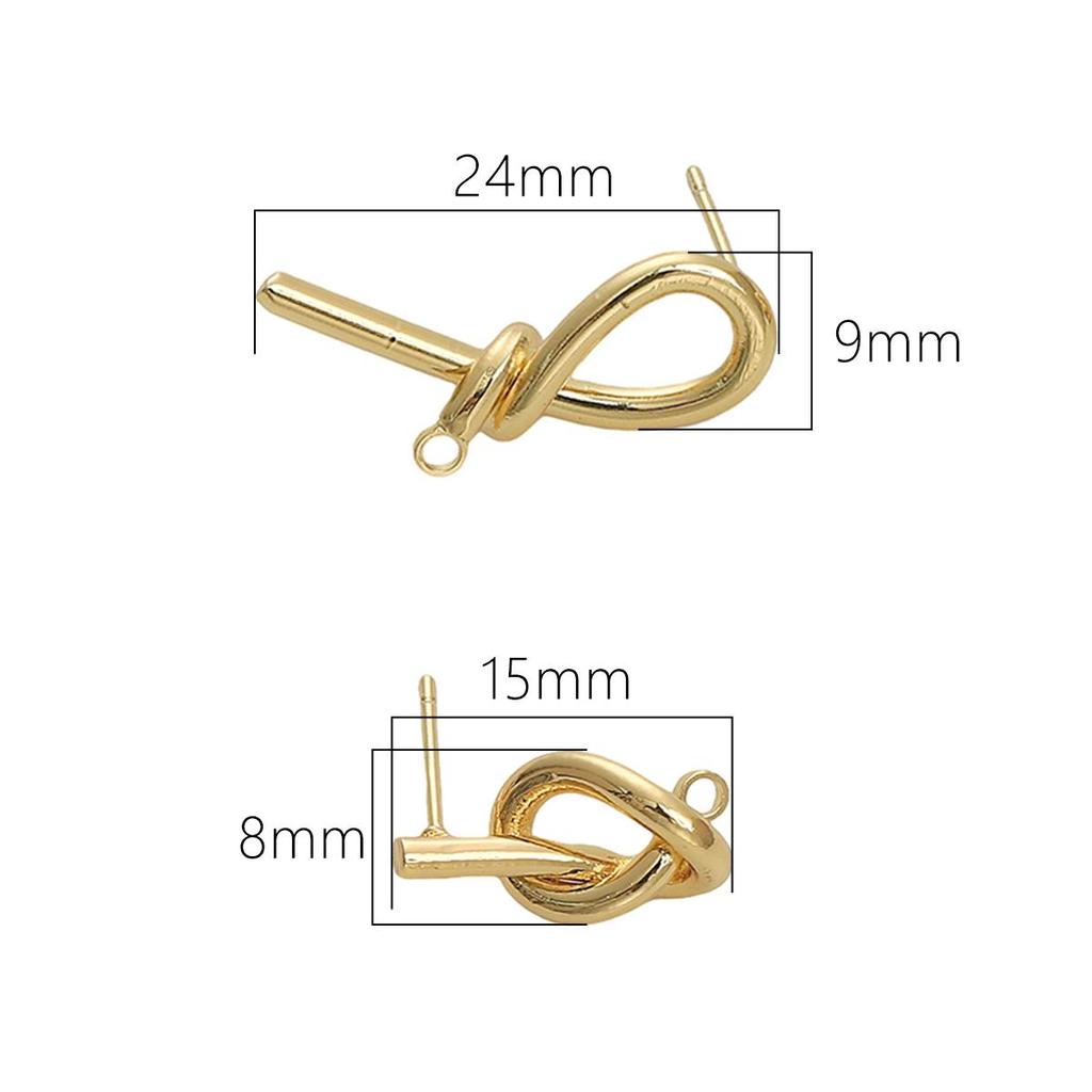 1 paire Boucles d'oreilles Puces Géométrie Torsadée en Laiton pour Femmes Filles Fournitures de Boucles d'oreilles