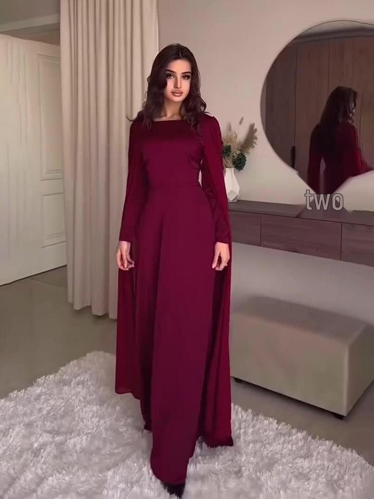 2025 Chain Shawl Long Sleeve European Autumn Court Style Dress