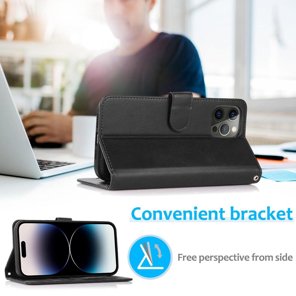 Odpinany magnetyczny skórzany portfel z klapką 2 w 1 dla iPhone 15 14 13 12 11 Pro Max dla Samsung S23 S22 S21 S20 Ultra Plus A14 A13 A52 A53 A54 Redmi