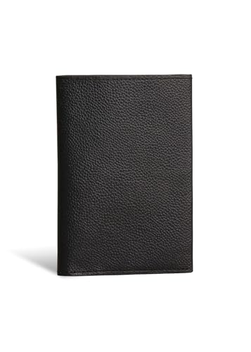 

[LIB] Water-Repellent Original Genuine Cowhide Leather Passport Case, Unisex, Multifunctional, Fits Airline Tickets (Hole Black)
