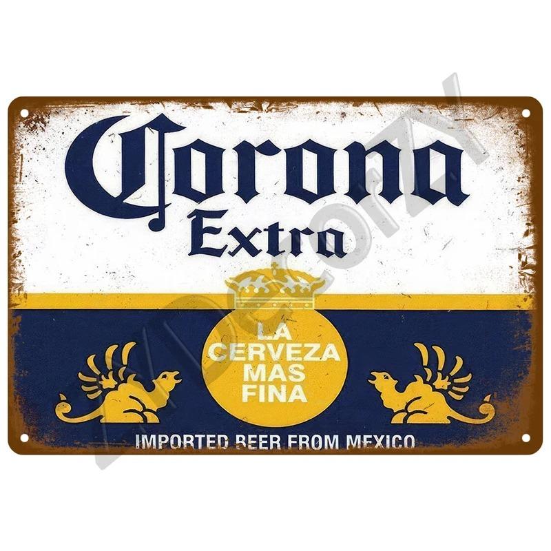 Beer Tin Retro Wall Plaque Art Club Pub Bar Poster Home Metal Sign Wall Decorations Vintage Cafe Mural Plate Brand Iron Painting