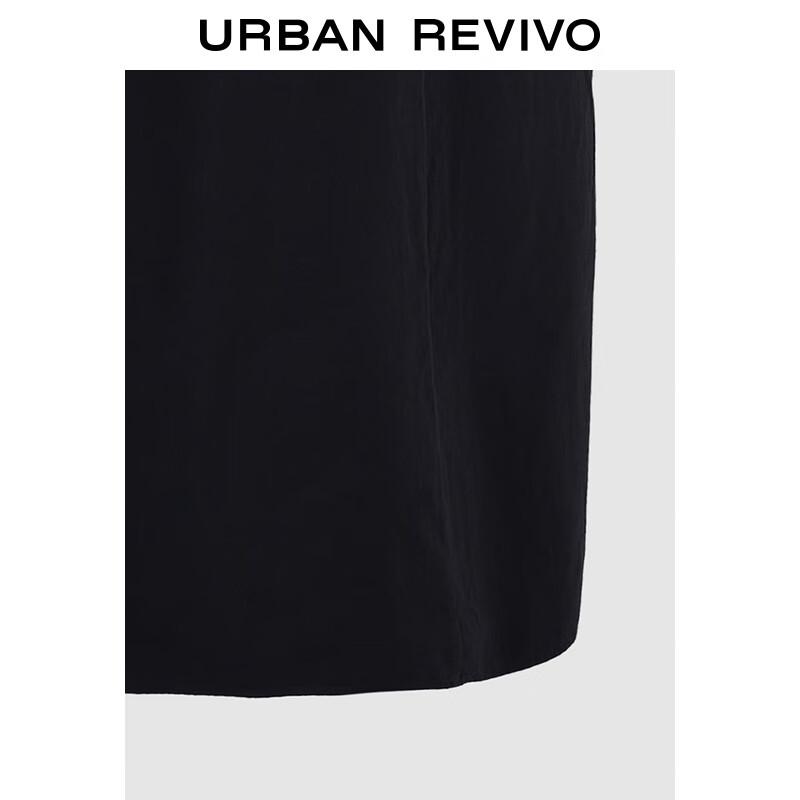 UR 2024 Autumn V-Neck Slit Short Sleeve Dress