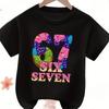 Digital Cartoon 67 Print Summer Childrens ShortSleeved Shirt Comfortable TShirt Girls Fashion Top