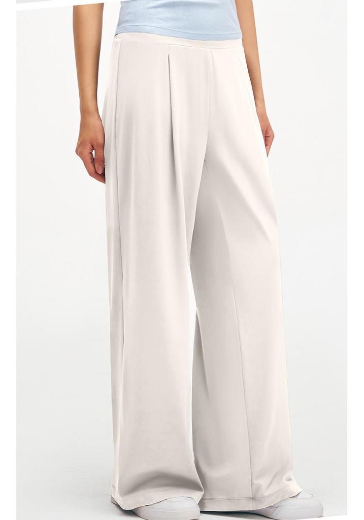Women's Wide-Leg High Waist Summer Yoga Pants - Lightweight, Loose Fit, Straight, Long Sports Pants for Fitness & Casual Wear.