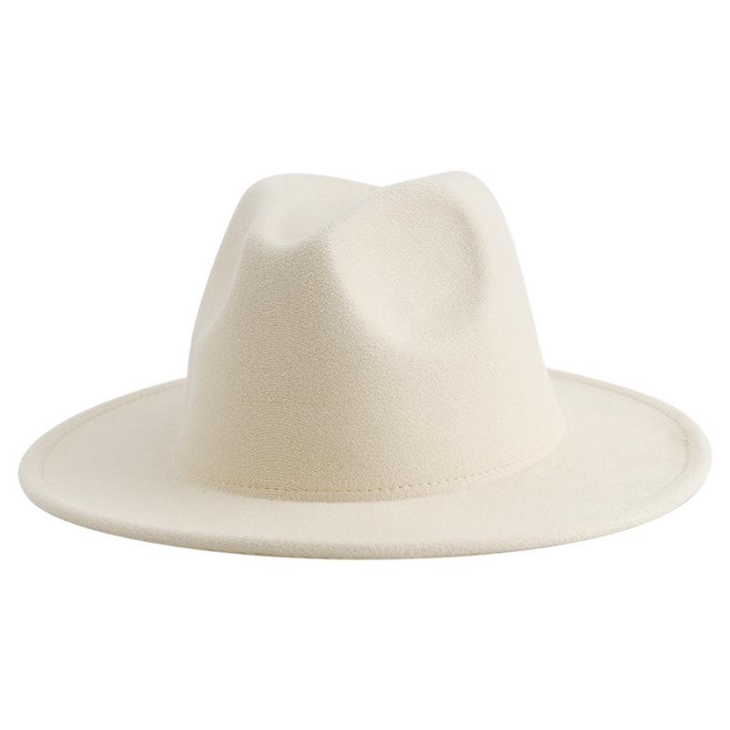 "Kapelusz jazzowy wełniany w stylu retro brytyjskim, 60 kolorów, z niestandardowym haftowanym logo"