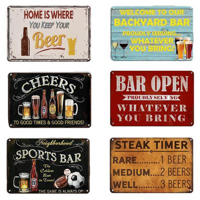 INEED Vintage Beer Metal Sign Poster Wall Decor Tin Sign Decorative Plate Iron Plaques Club Bar Home Man Cave Retro Decor