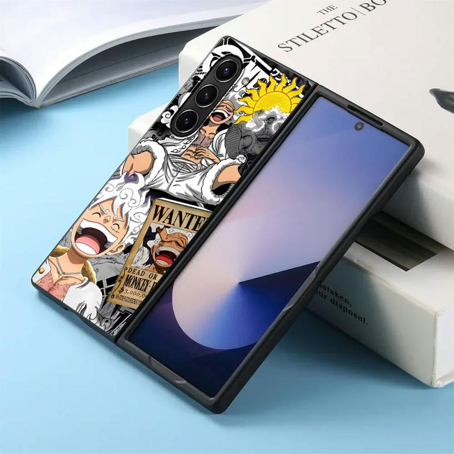 One Piece Luffy Back Phone Cover Case for Samsung Galaxy ZFold5 ZFold6 ZFold3 Z Fold 7 6 5 4 3 ZFold4 ZFold7