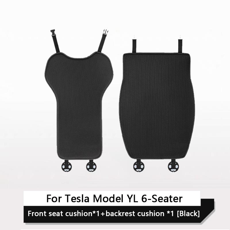 For Tesla Model YL 6-Seater Car Ice Silk Seat Cover Cushion Breathable Comfortable Seat Protector Pad Car Interior Accessories