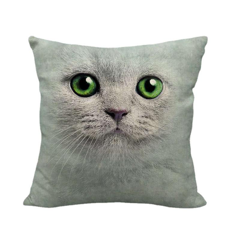 936 Linen Pillowcase with Animal Head Design