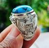 Hecheng Men's Antique Silver Alloy Ring - European and American Retro Style Fashion Jewelry