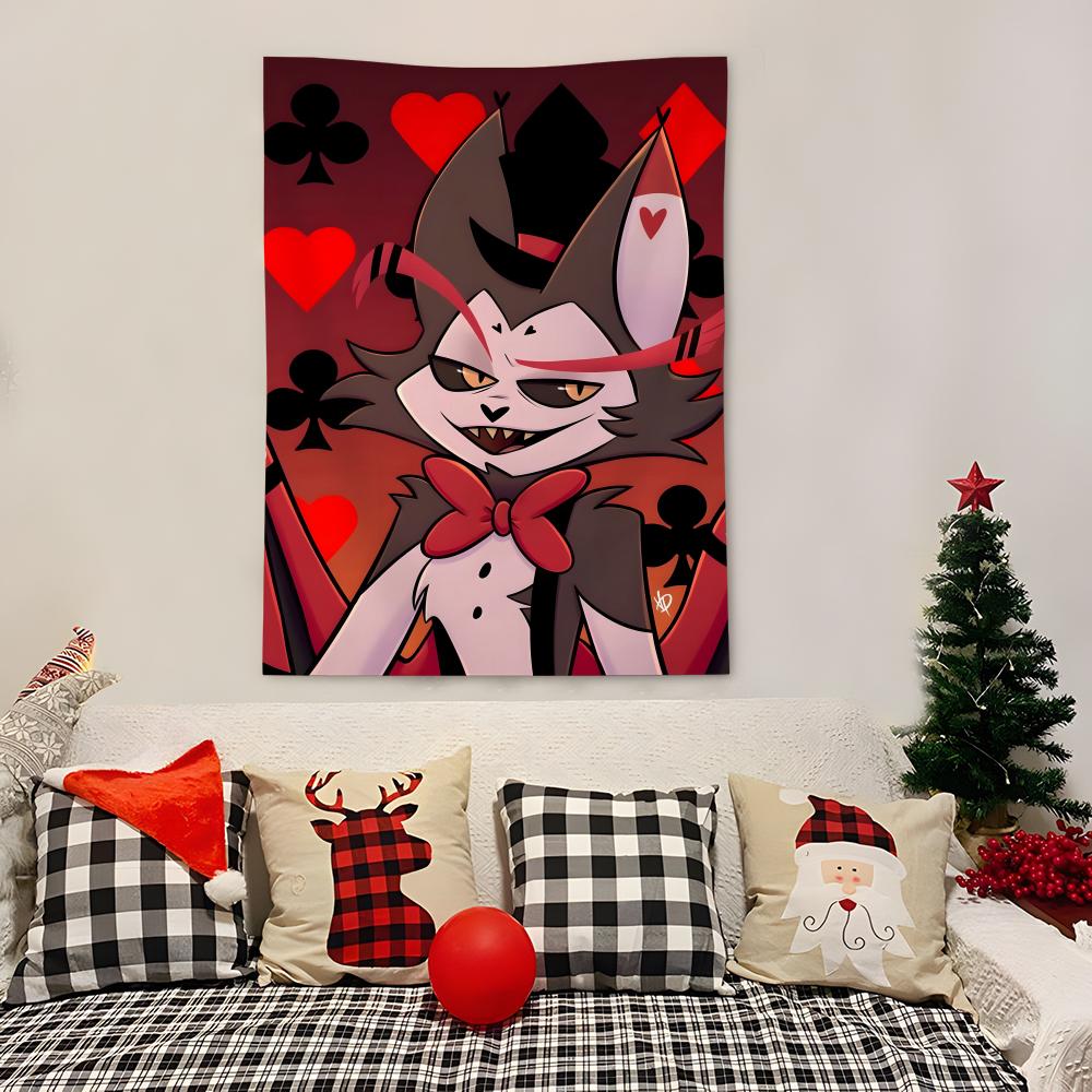 Anime Hhazbin Hotel Husk Tapestry Decoration Art Microfiber Background For Bedroom Living Bar Garden Outdoor Festival