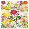 50 Chrysanthemum Graffiti Stickers Personalized Small Fresh Flowers and Plants Decoration Mobile Phone Suitcase Water Cup Stickers