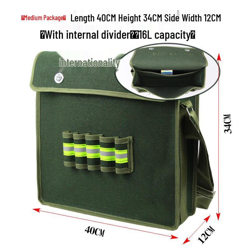 Thickened Canvas Electrician Tool Bag - Multifunctional, Durable Pouch for Construction & Repair, Available In Large and Medium Sizes
