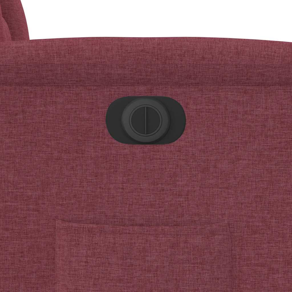 Electric Recliner Chair Burgundy Fabric