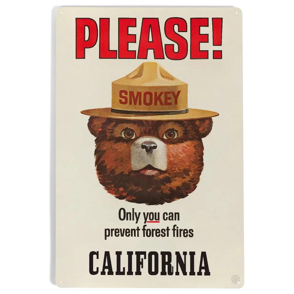 Warning Metal Tin Signs Plaque Prevent WildFires Wall Decoration Vintage Iron Painting Art Posters for Forest Home Cafe Club Bar