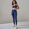Ribbed Seamless Yoga Set Women Workout Clothes Gym Sportswear High Waist Leggings 2Pcs Sports Suits