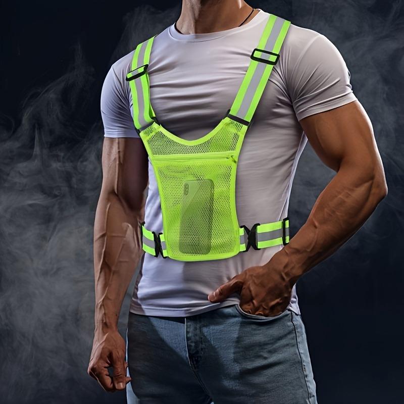 Chaleco Reflectante de Alta Visibilidad Tiras Reflectantes Ropa para Correr de Noche Ciclismo Chaleco Ajustable de Seguridad Equipo para Montar