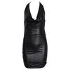 Women Sleeveless Backless Halter Faux Leather Mini Bodycon Dress Sexy Underwear
